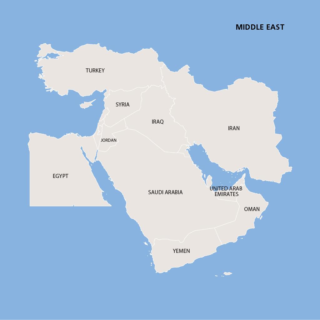 Middle East vacations map
