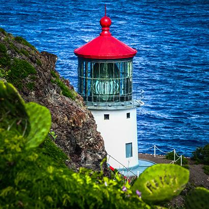 lighthouse overlooking the Pacific Ocean